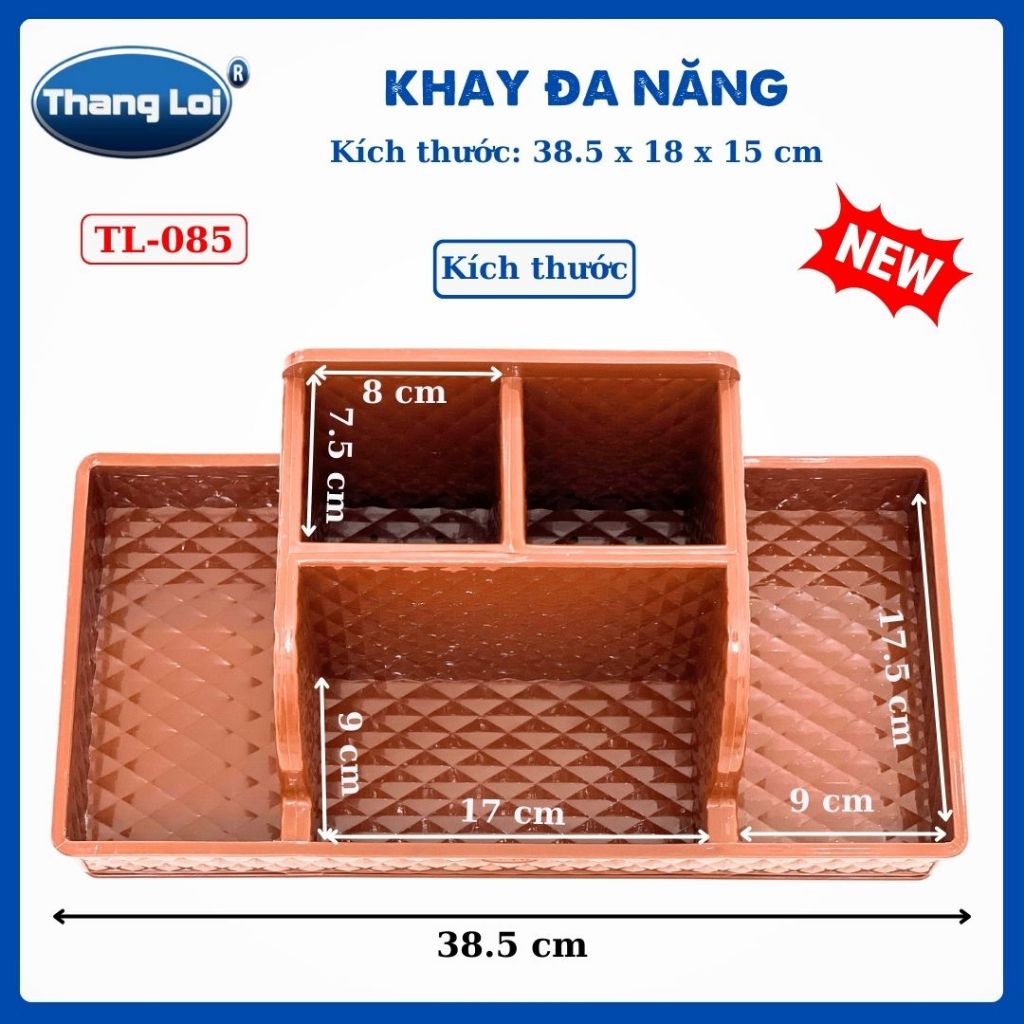 Khay đa năng nhựa thắng lợi đựng đũa muỗng, văn phòng phẩm, đồ nails TL085