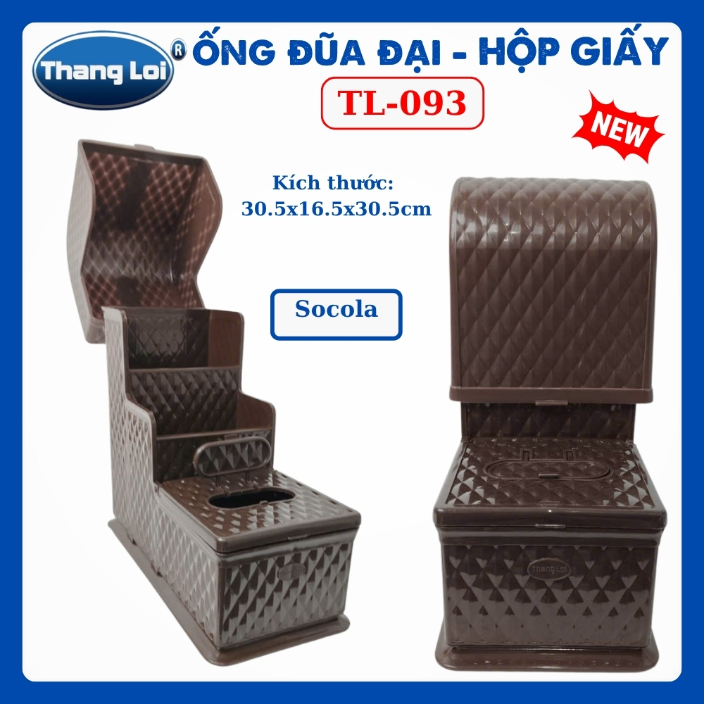 Ống Đũa Đại Kèm Hộp Giấy Ăn Thắng Lợi TL-093 Nhựa Cao Cấp, Hộp Đựng Đũa Có Nắp Để Bàn Ăn