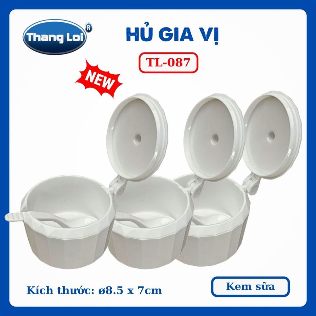 Hũ Đựng Gia Vị Có Muỗng 150ml Thắng Lợi TL-087 Nhựa PC Cao Cấp, Có Nắp Đậy - TL087