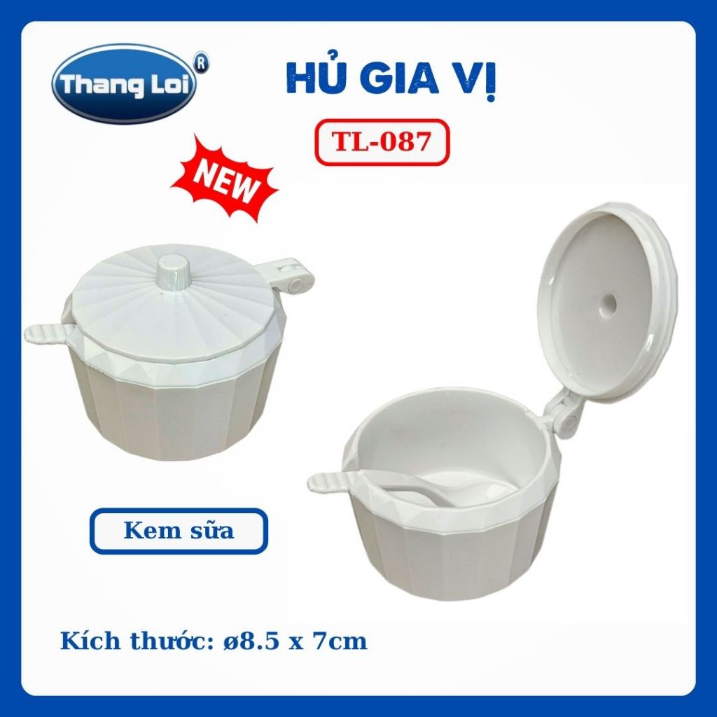 Hũ Đựng Gia Vị Có Muỗng 150ml Thắng Lợi TL-087 Nhựa PC Cao Cấp, Có Nắp Đậy - TL087