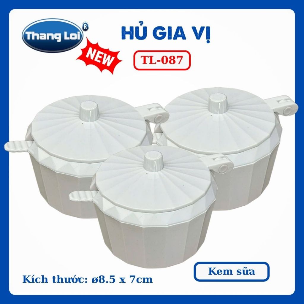 Hũ Đựng Gia Vị Có Muỗng 150ml Thắng Lợi TL-087 Nhựa PC Cao Cấp, Có Nắp Đậy - TL087