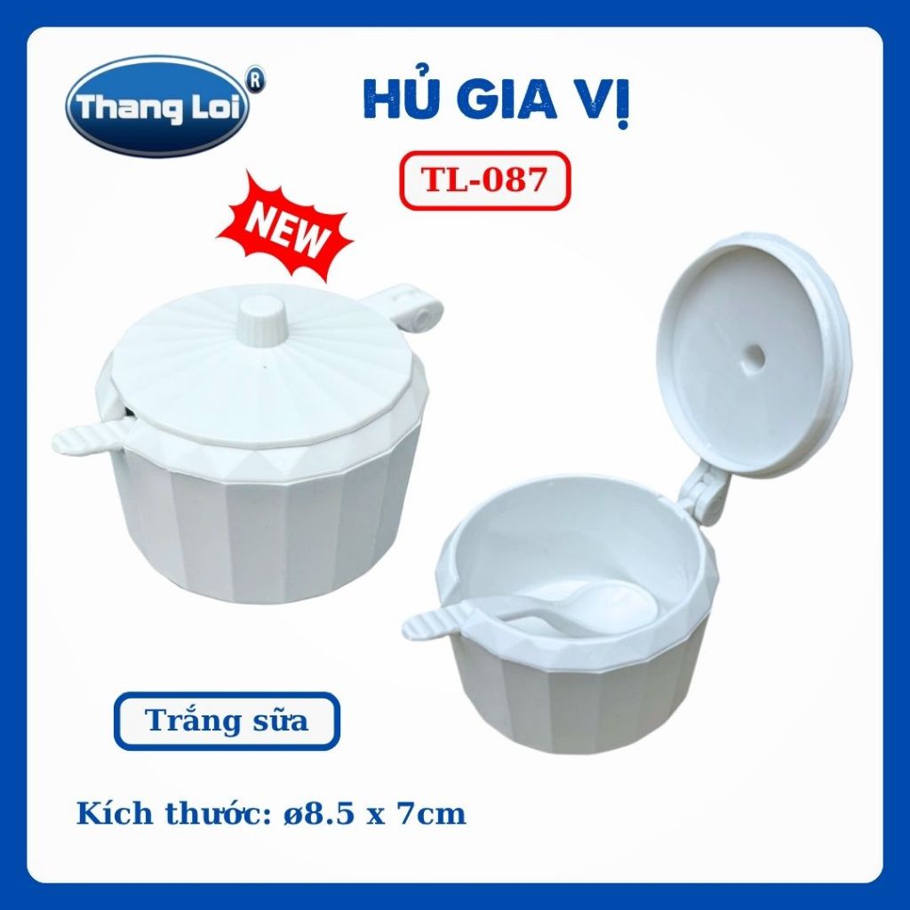 Hũ Đựng Gia Vị Có Muỗng 150ml Thắng Lợi TL-087 Nhựa PC Cao Cấp, Có Nắp Đậy - TL087