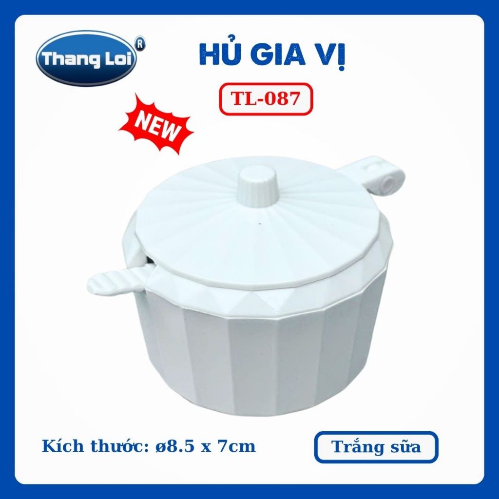 Hũ Đựng Gia Vị Có Muỗng 150ml Thắng Lợi TL-087 Nhựa PC Cao Cấp, Có Nắp Đậy - TL087