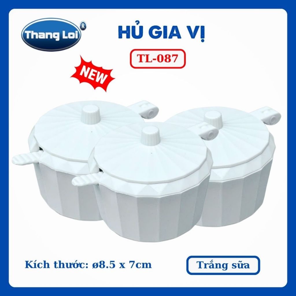 Hũ Đựng Gia Vị Có Muỗng 150ml Thắng Lợi TL-087 Nhựa PC Cao Cấp, Có Nắp Đậy - TL087