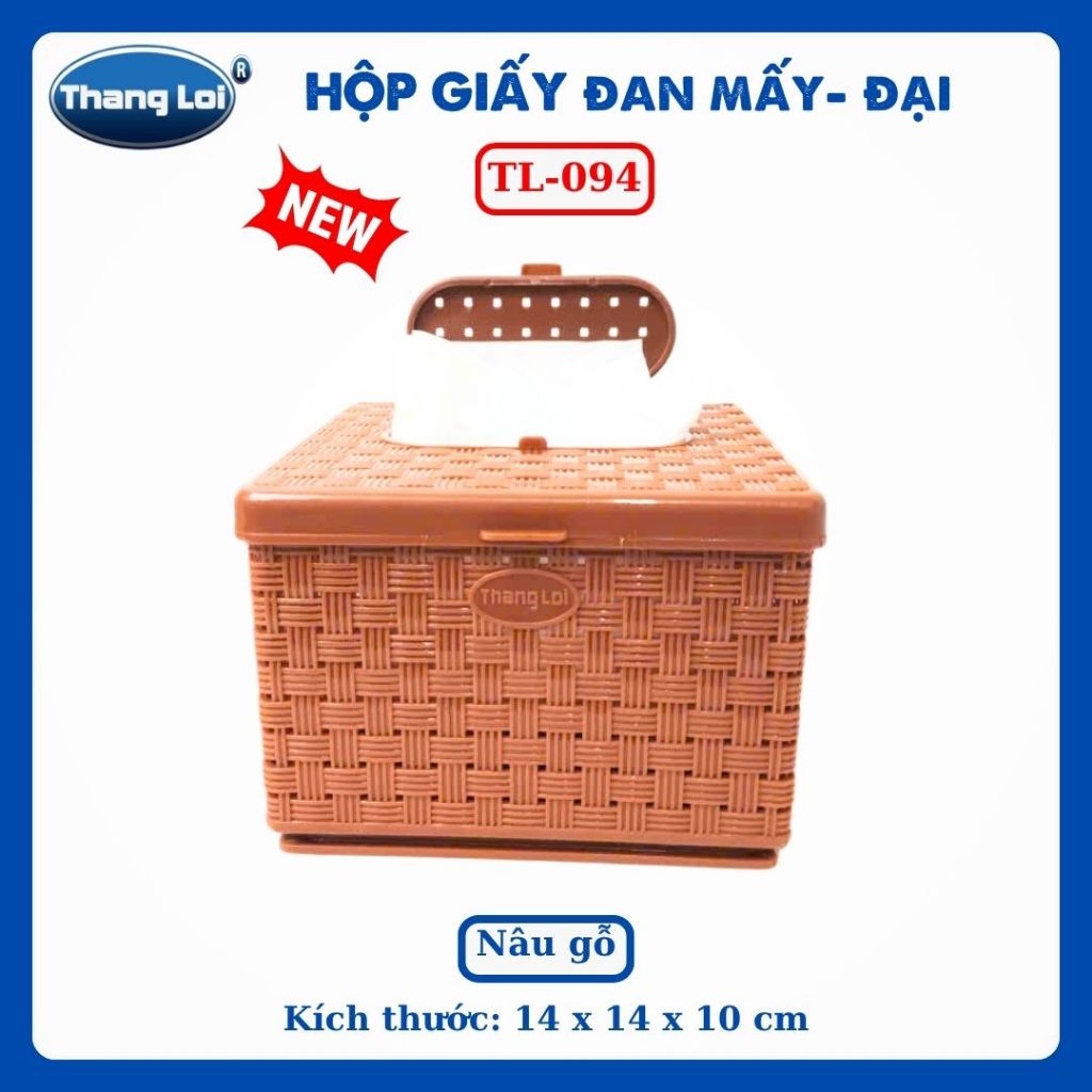 Hộp Đựng Khăn Giấy Vuông Nhựa PP Chính Phẩm Thắng Lợi – Size Đại 14x14x10cm- TL094