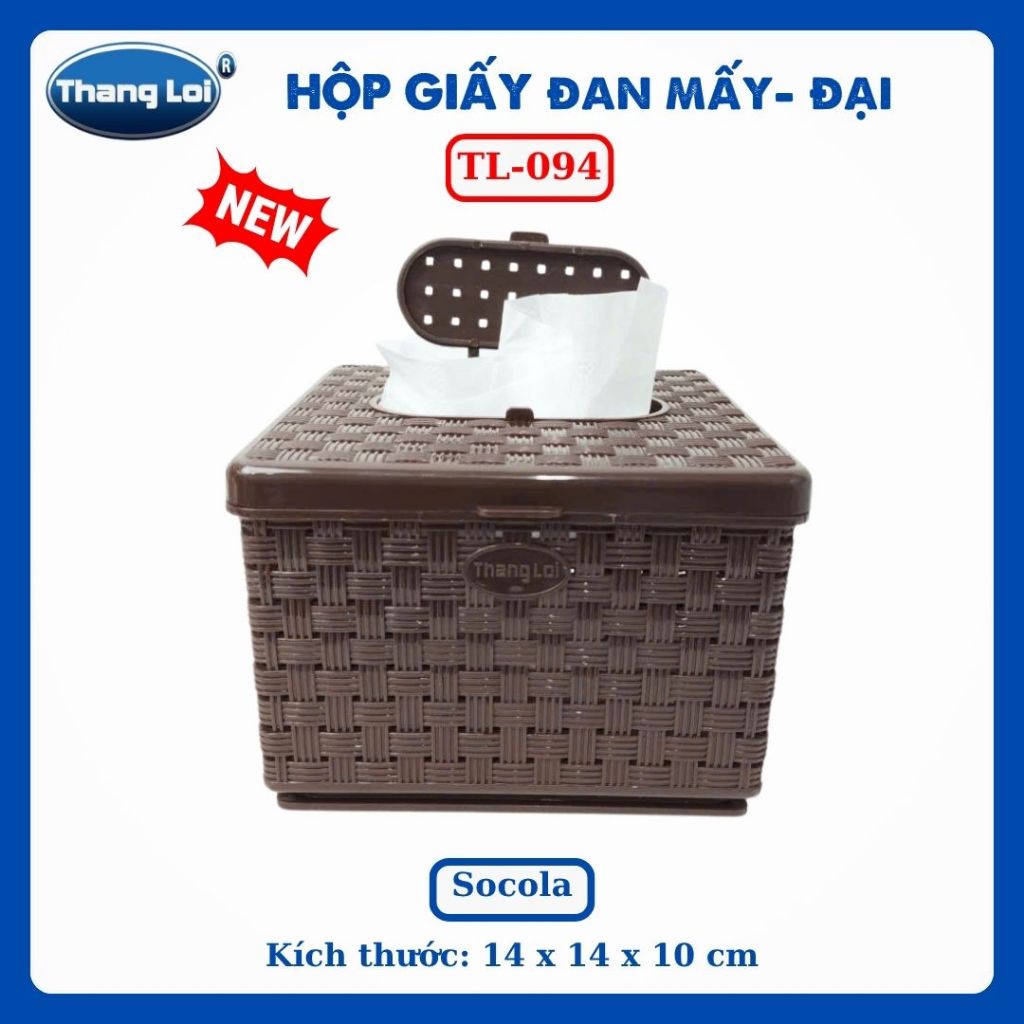 Hộp Đựng Khăn Giấy Vuông Nhựa PP Chính Phẩm Thắng Lợi – Size Đại 14x14x10cm- TL094