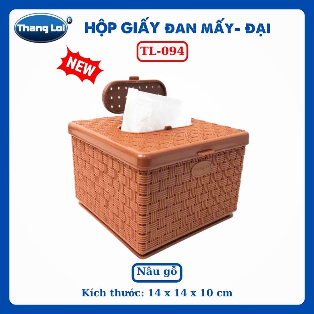 Hộp Đựng Khăn Giấy Vuông Nhựa PP Chính Phẩm Thắng Lợi – Size Đại 14x14x10cm- TL094