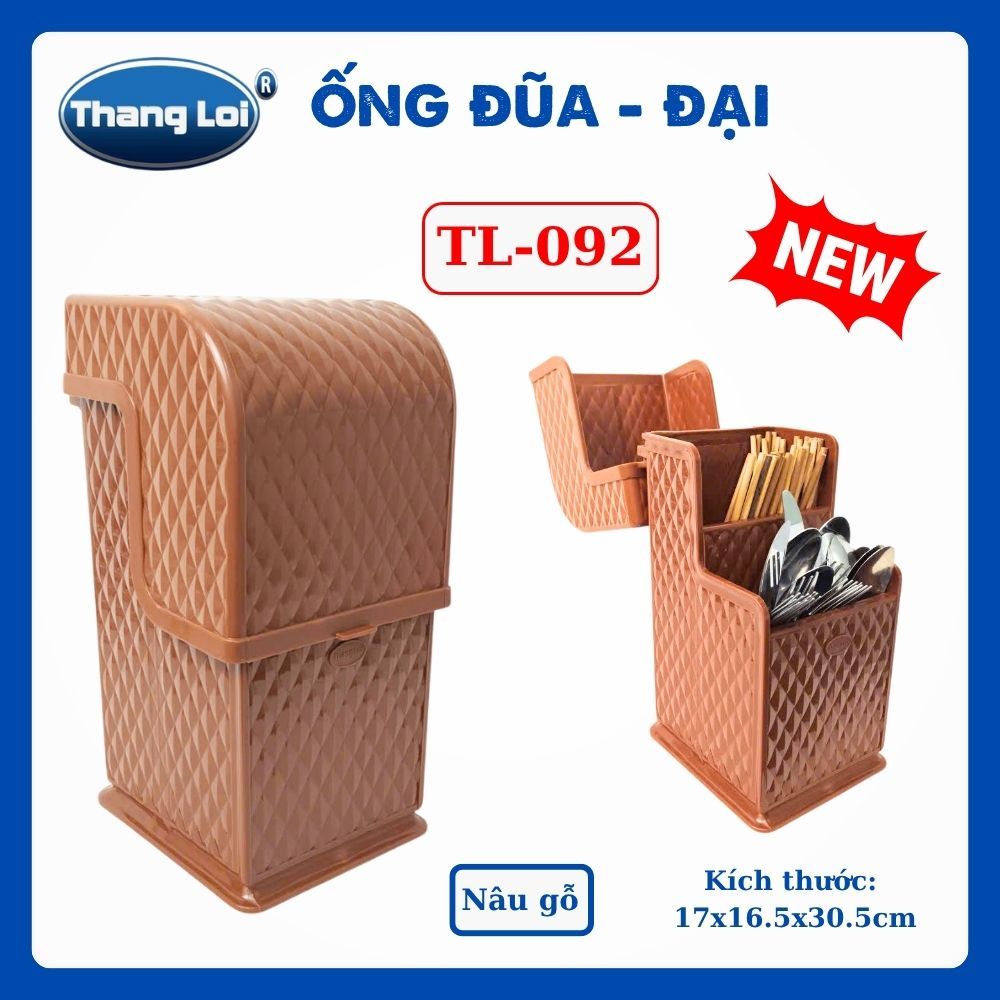 Ống Đũa Đại TL-092 Có Nắp Đậy Thắng Lợi, Kệ Đựng Đũa Muỗng Nĩa Cho Nhà Hàng Quán Ăn Quán Phở