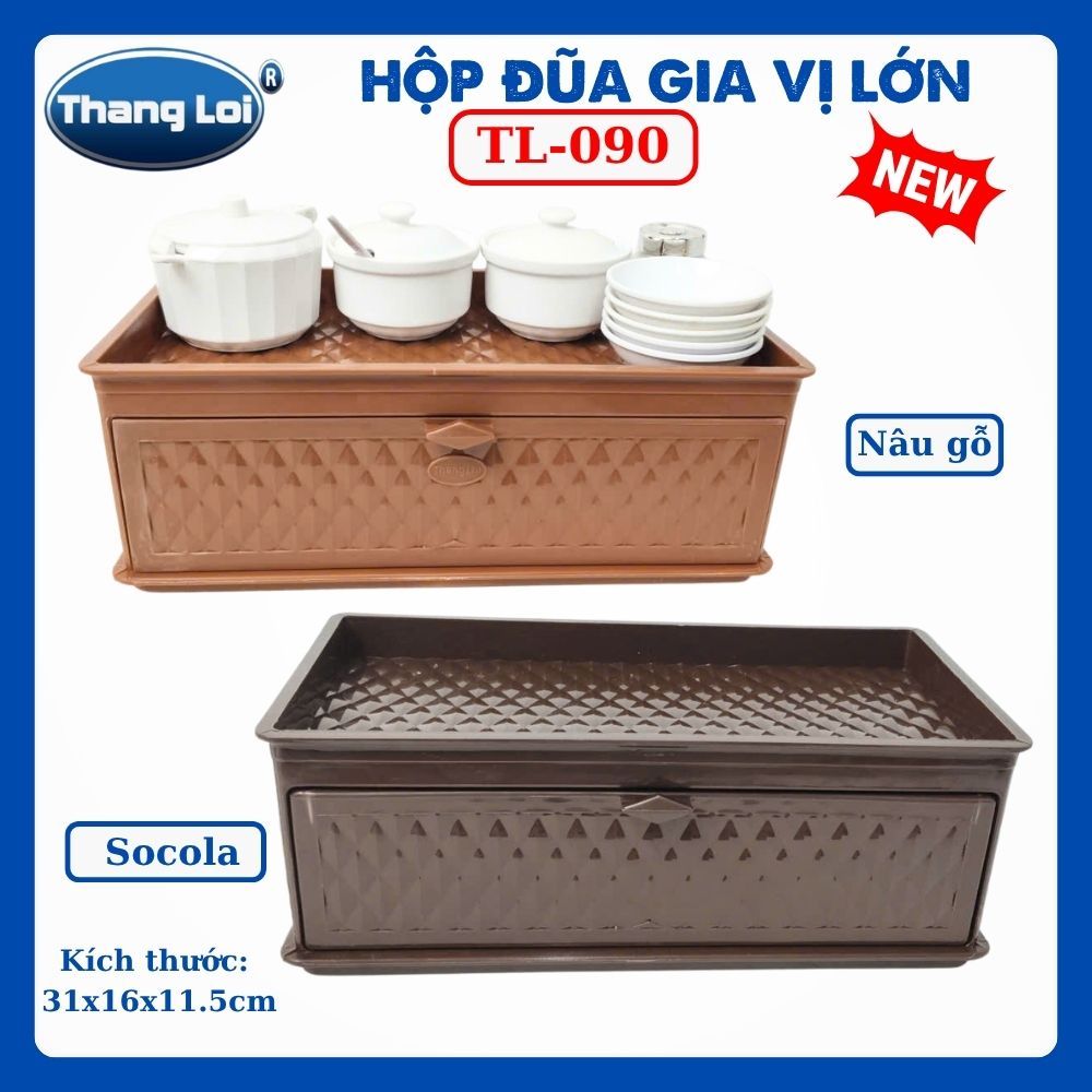 Hộp Đũa Gia Vị Lớn TL-090 Thắng Lợi, Khay Đựng Gia Vị Kèm Ngăn Đựng Đũa Muỗng Cho Nhà Hàng Quán Ăn