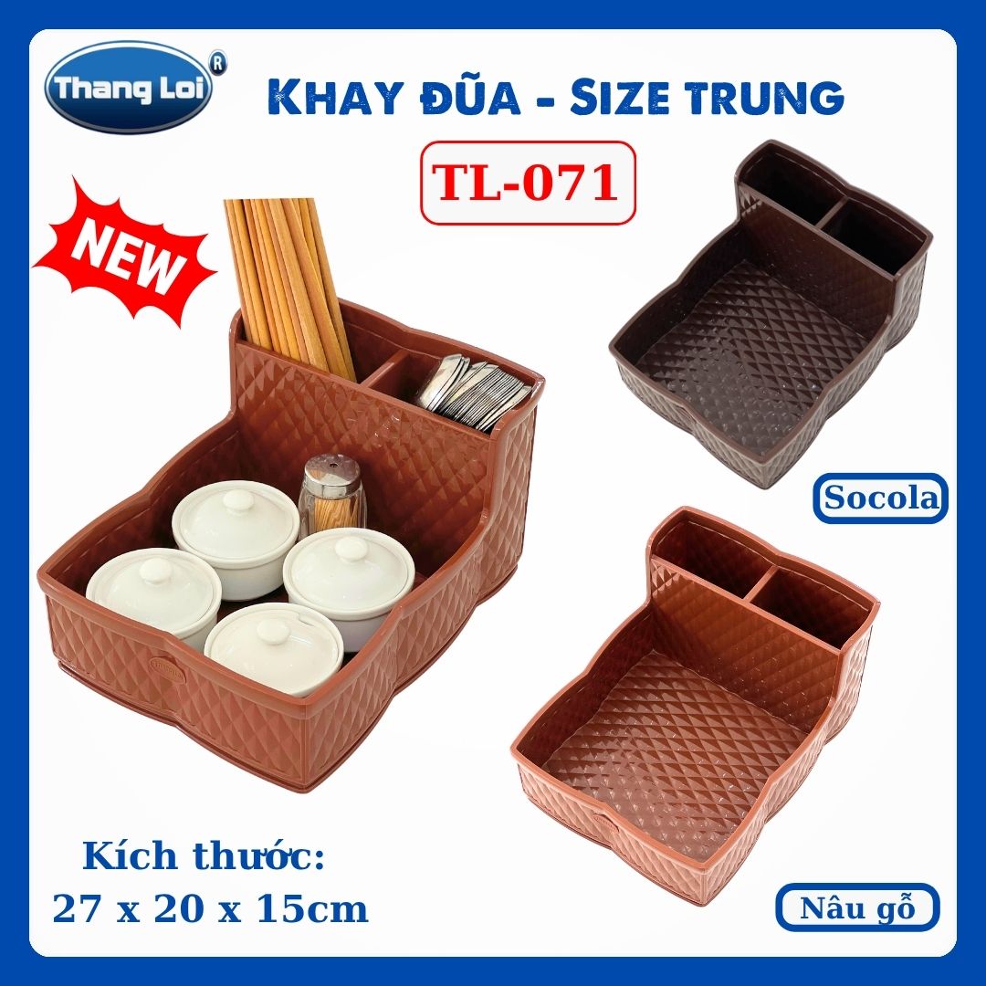 Khay Đựng Đũa Muỗng Nhà Hàng Quán Ăn Kèm Khay Gia Vị Size Trung TL071