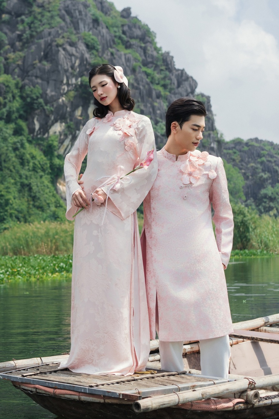 Áo dài nam Thiên Hồng