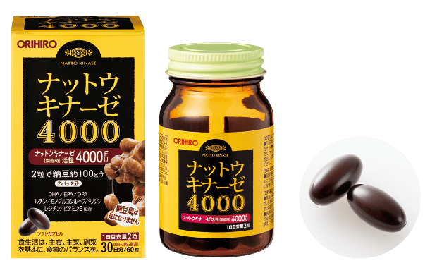 Nattokinase Orihiro 4000FU hỗ trợ giảm nguy cơ huyết khối mẫu mới (60 viên)