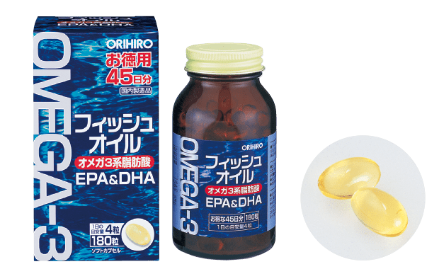 Dầu cá Omega 3 Orihiro bổ sung DHA và EPA tốt cho não bộ và thị lực (180 viên)