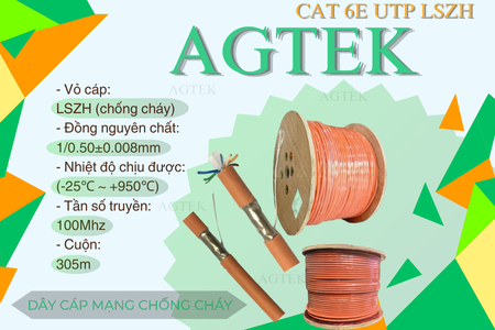Cáp mạng chống cháy Cat6E UTP