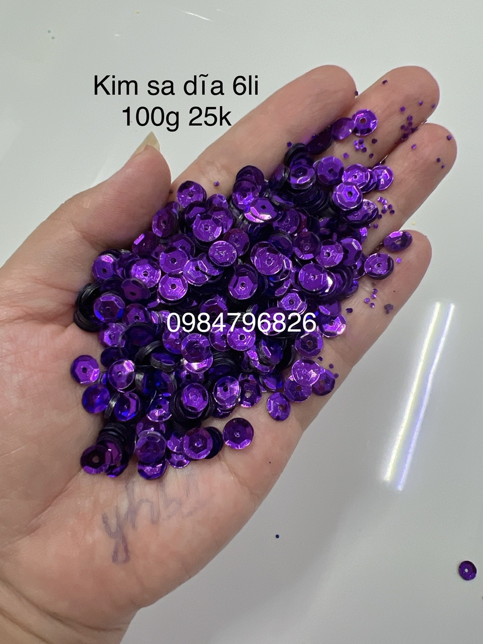 100g kim sa U (dĩa) đủ màu tròn lỗ giữa 6mm đính kết quần áo phụ kiện
