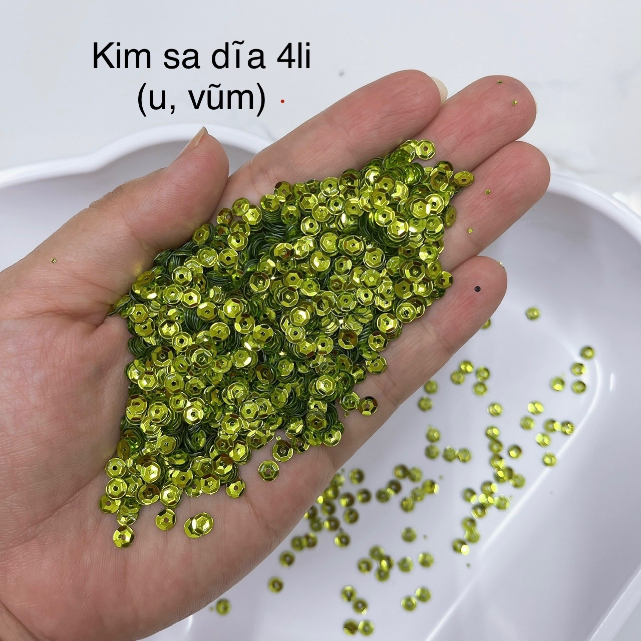 100g kim sa U (dĩa) đủ màu tròn lỗ giữa 4mm đính kết quần áo phụ kiện