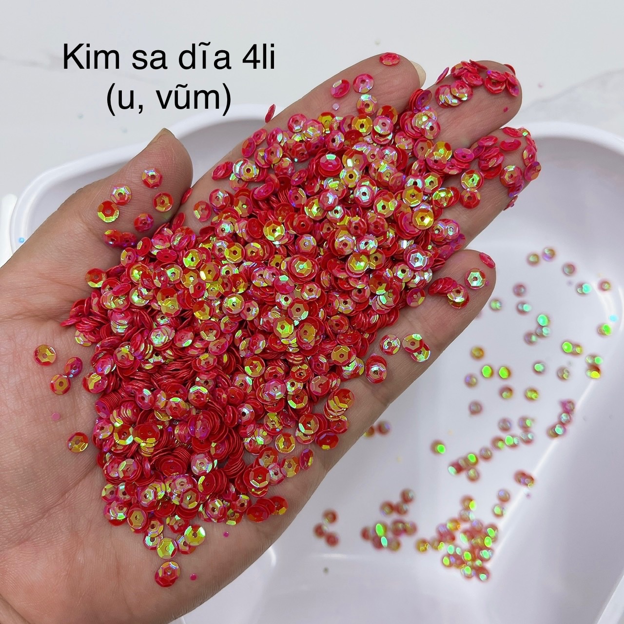 100g kim sa U (dĩa) đủ màu tròn lỗ giữa 4mm đính kết quần áo phụ kiện