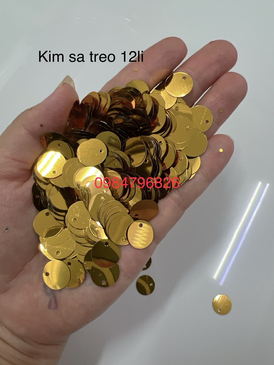 100g kim sa treo bạc thiết, vàng thiết 6/8/10/12mm đính kết quần áo phụ kiện
