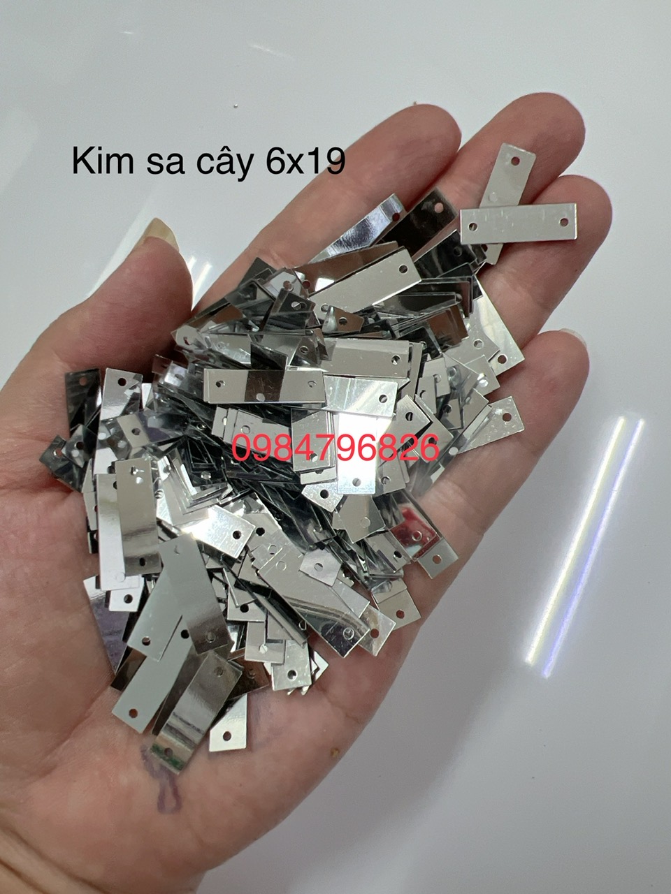 100g kim sa chữ nhật bạc thiết, vàng thiết đính kết quần áo phụ kiện