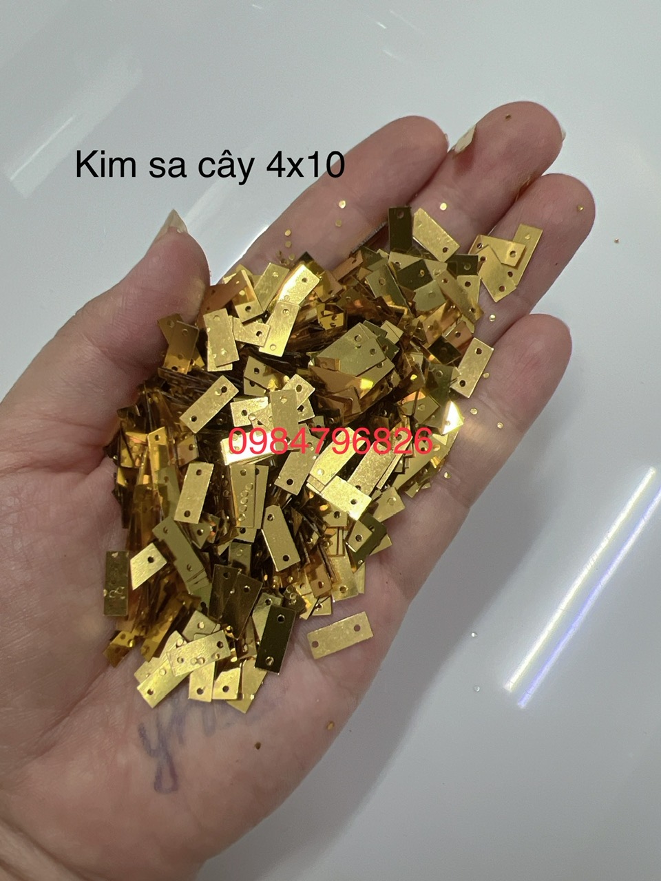 100g kim sa chữ nhật bạc thiết, vàng thiết đính kết quần áo phụ kiện