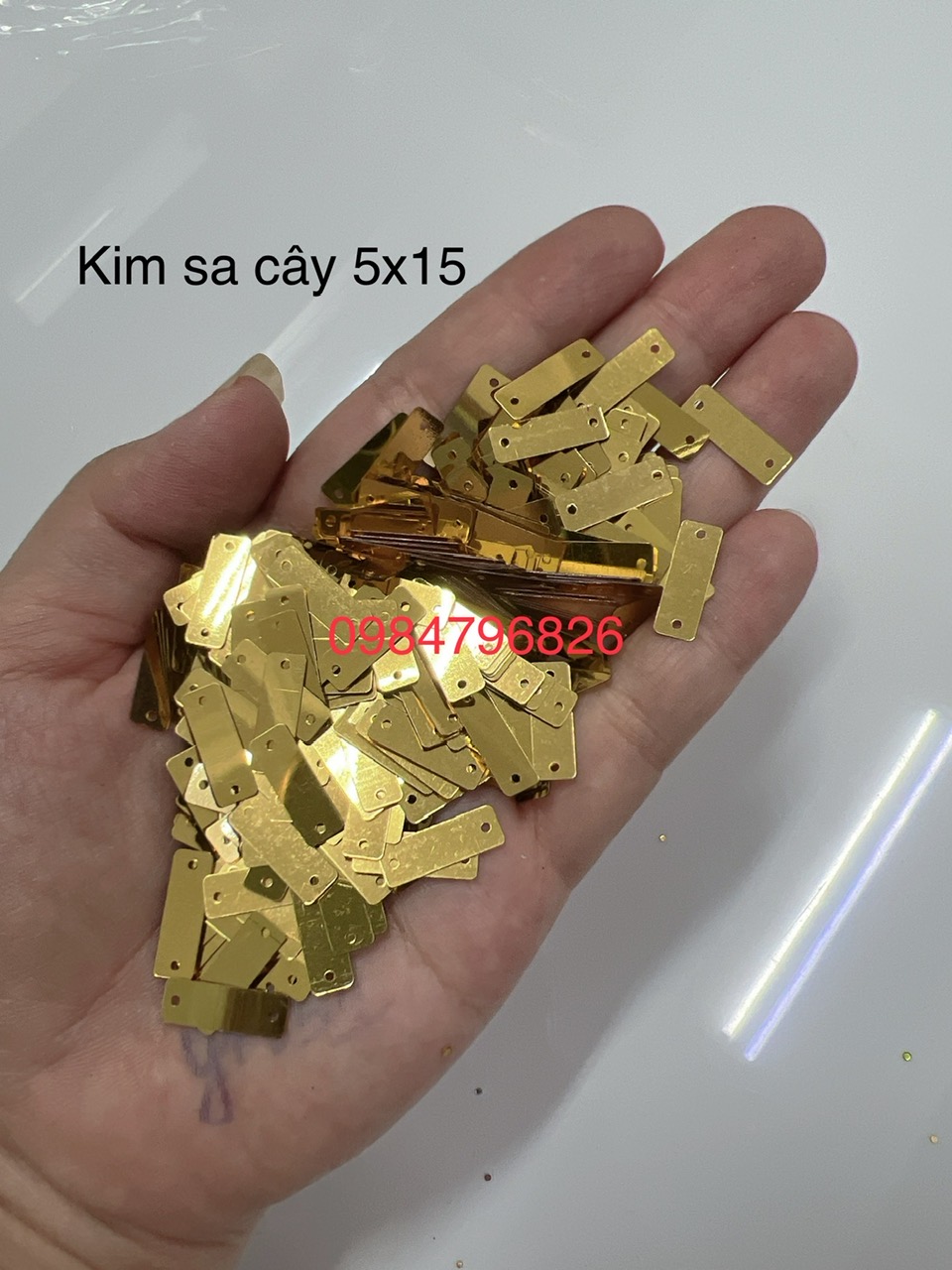 100g kim sa chữ nhật bạc thiết, vàng thiết đính kết quần áo phụ kiện