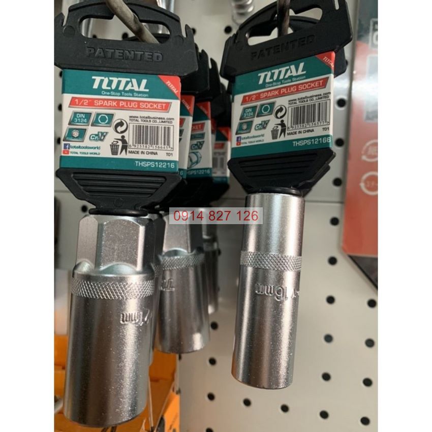 Đầu tuýp lục giác mở bugi xe máy 16mm và 21mm TOTAL THSPS12166 THSPS12216 chất liệu thép CR-V