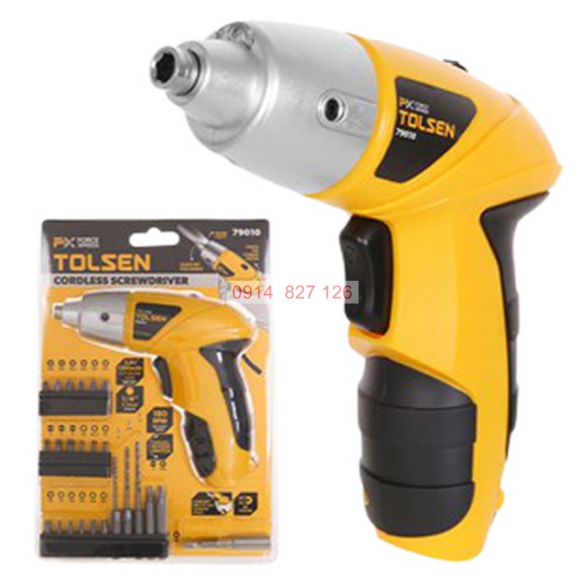 Máy khoan vặn vít pin đa năng TOLSEN 79010, dùng pin Lithium 3.6V nhỏ gọn