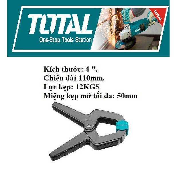 Kẹp lò xo 15KGS TOTAL | kẹp gỗ chữ A kích thước 4-6'' lực kẹp 15kg miệng kẹp 50-68mm