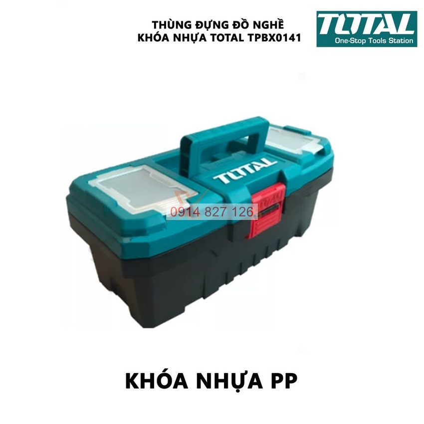 Hộp đựng đồ nghề TOTAL TPBX0141 hộp dụng cụ khóa nhựa tủ chất liệu nhựa PP