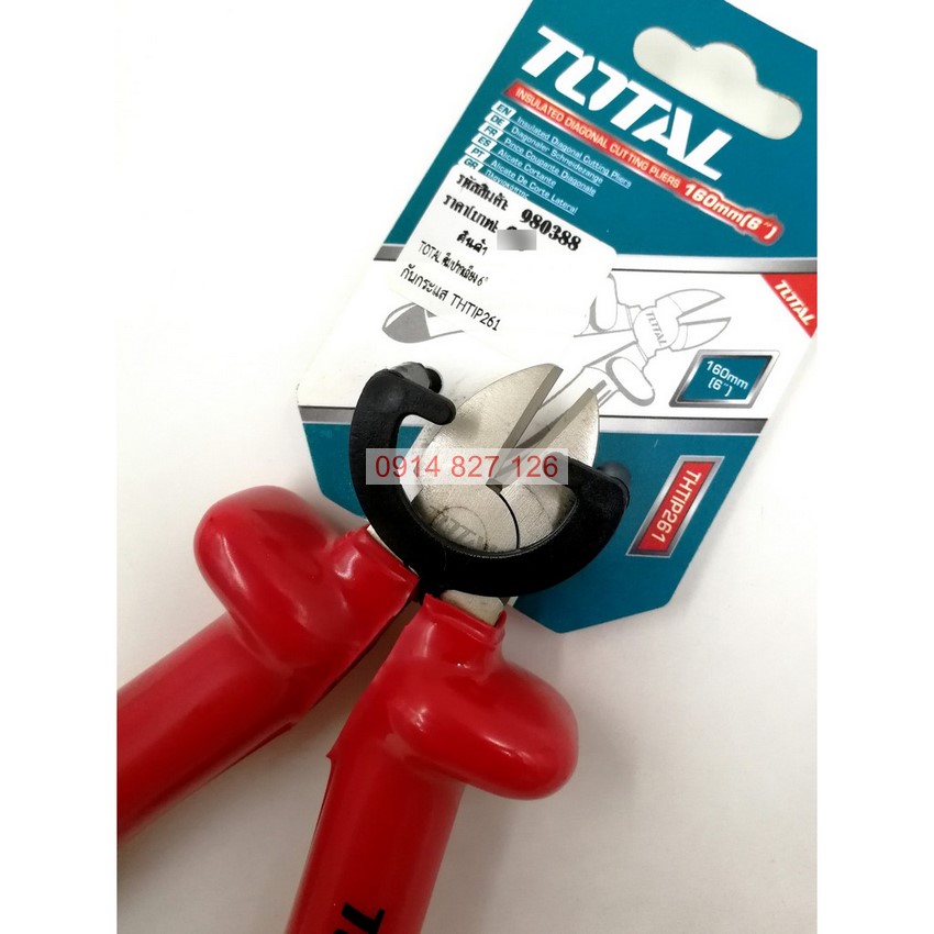 Kìm cắt cách điện 1000V TOTAL THTIP261 6inch kềm cắt cách điện thép C-rV siêu bền cứng