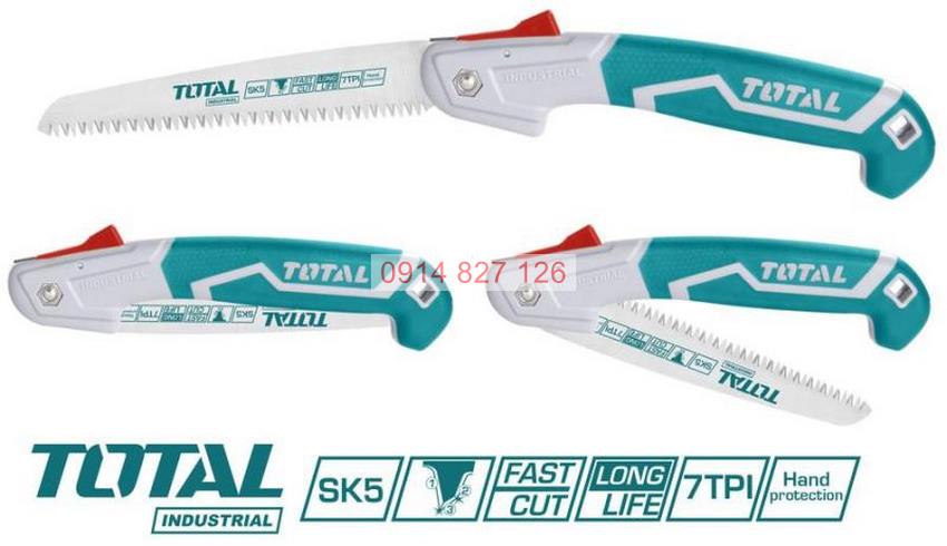 Cưa cành cầm tay dạng xếp TOTAL THFSW1806 7inch, sắc bén, lưỡi cưa SK5, chống cong gãy