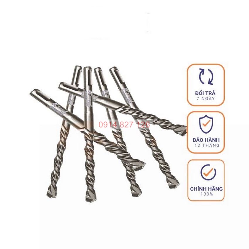 Mũi khoan bê tông 4 cạnh KAPUSI Nhật Bản chiều dài 110mm-160mm, phi từ 6-16mm