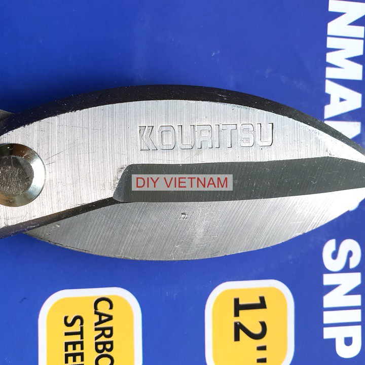 Kéo Cắt Tôn Cầm Tay KOURITSU Lưỡi Thép Mạ CR-V Bản 10 Inch 12 Inch - Kéo Cắt Thiếc Bảo Hành 12 Tháng