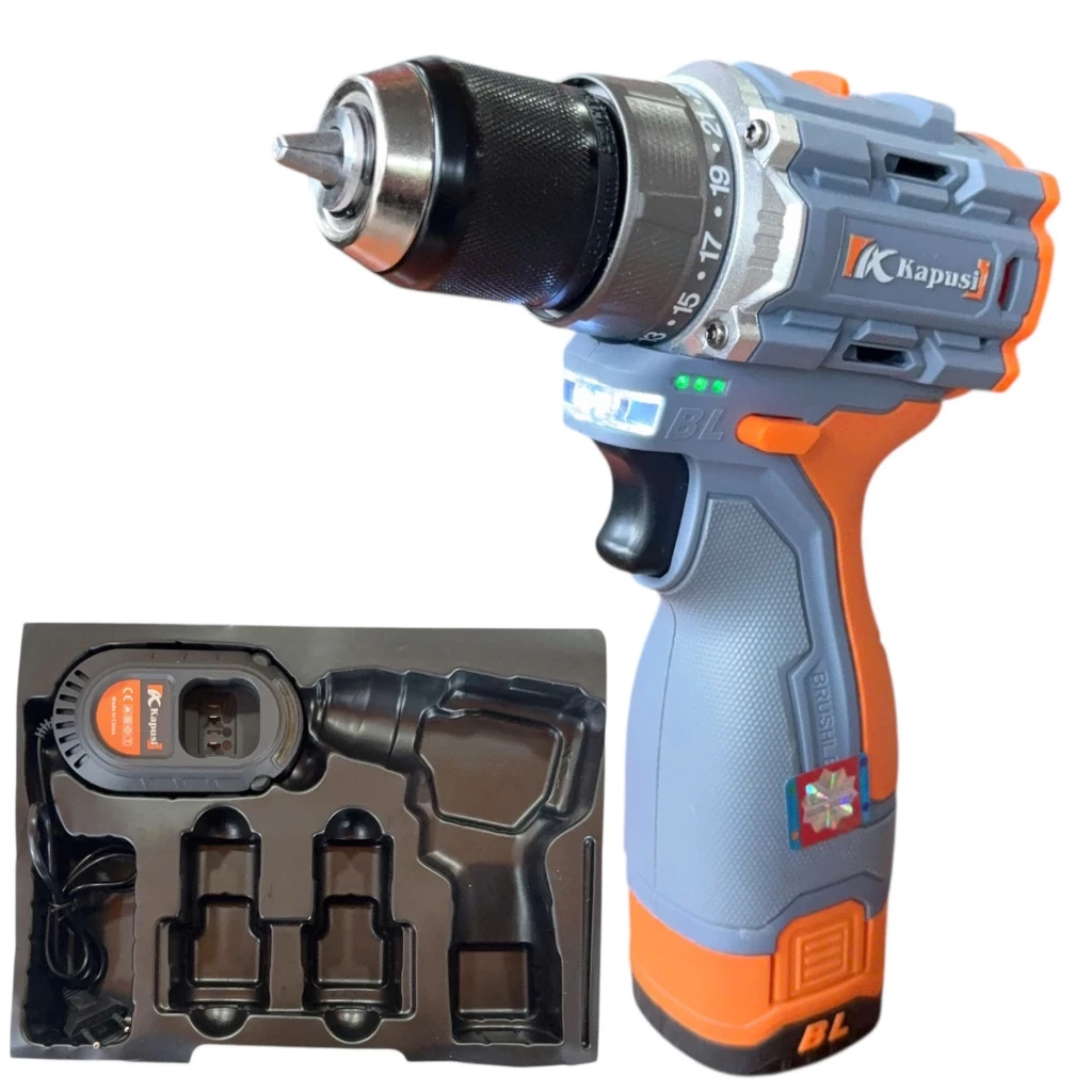 Máy Khoan Pin 16V Kapusi K-6875, K-6874 – Lực Siết 55Nm, Động Cơ Không Chổi Than, Chân Pin Phổ Thông, Bh 12 tháng
