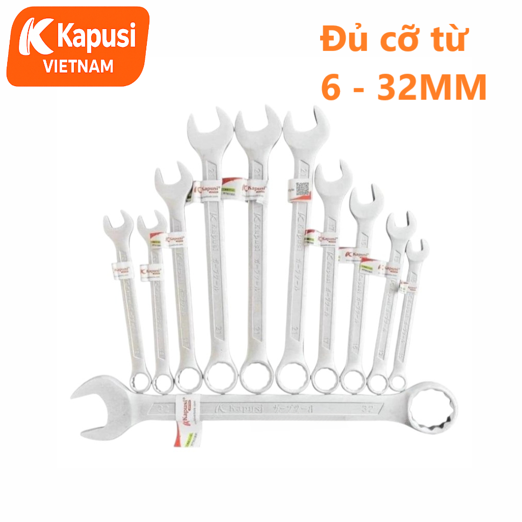 Cờ Lê Vòng Miệng Kapusi Cao Cấp – Thép CR-V Không Rỉ, Siêu Cứng, Siết Mạnh Không Biến Dạng – Size 6–26mm, Bh 12 tháng