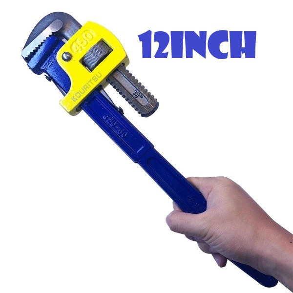 Kìm Nước 12 Inch 300mm KOURITSU Thép Hợp Kim Cao Cấp - Kìm Kẹp Ống Nước Răng Cưa Siêu Cứng Hàm Mở Rộng 50mm, BH 12T