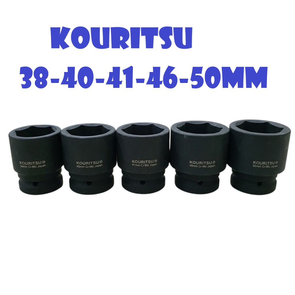 Đầu Khẩu Đen Ngắn 1" KOURITSU Thép Hợp Kim Cr-Mo Chống Mài Mòn Nhiều Cỡ 38 40 41 46 50mm Bảo Hành 12 Tháng