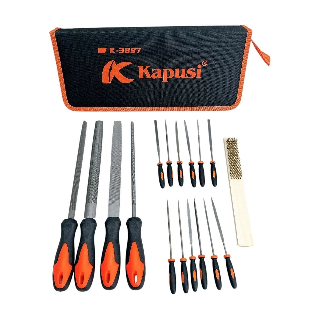 Bộ Dũa Mài Hợp Kim Kapusi 17 Chi Tiết – Thép Cao Cấp, Tay Cầm bọc nhựa TPR kết hợp cao su chống trượt, Bh 12 tháng