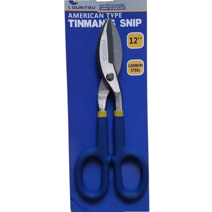 Kéo Cắt Tôn Cầm Tay KOURITSU Lưỡi Thép Mạ CR-V Bản 10 Inch 12 Inch - Kéo Cắt Thiếc Bảo Hành 12 Tháng