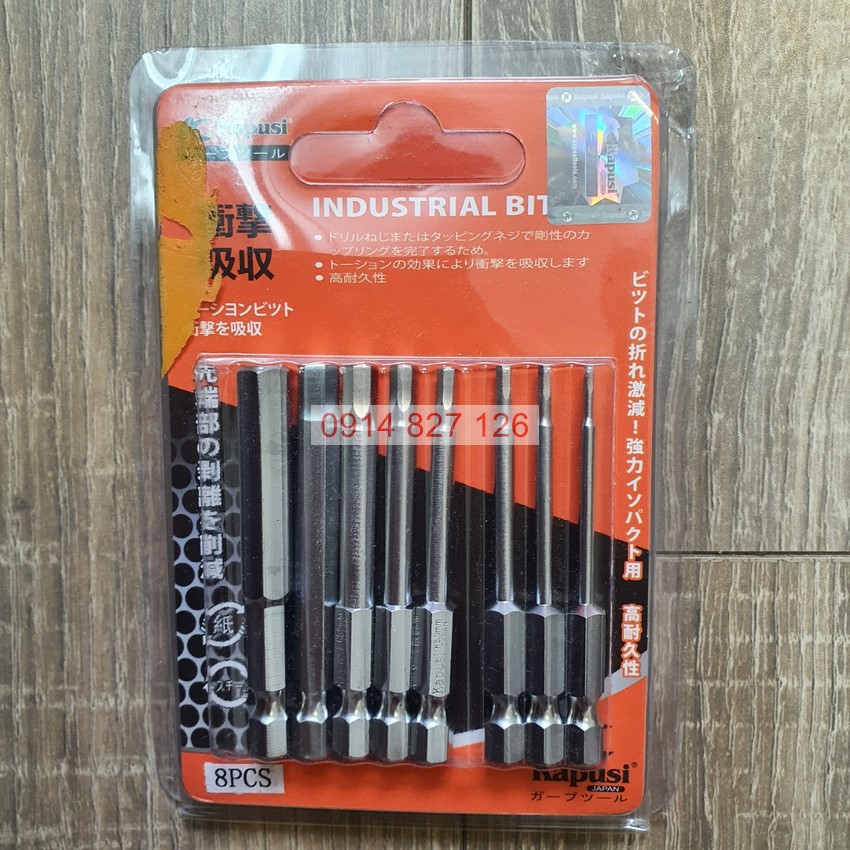 Bộ đầu bắn ốc lục giác trắng KAPUSI Nhật Bản 1.5-8mm