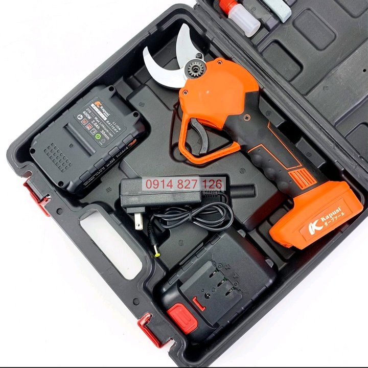 Máy cắt tỉa cành cây cán đen cao cấp Kapusi Japan, pin 21V công suất 600W thép HSS, BH 12 tháng Kouritsu Official Store