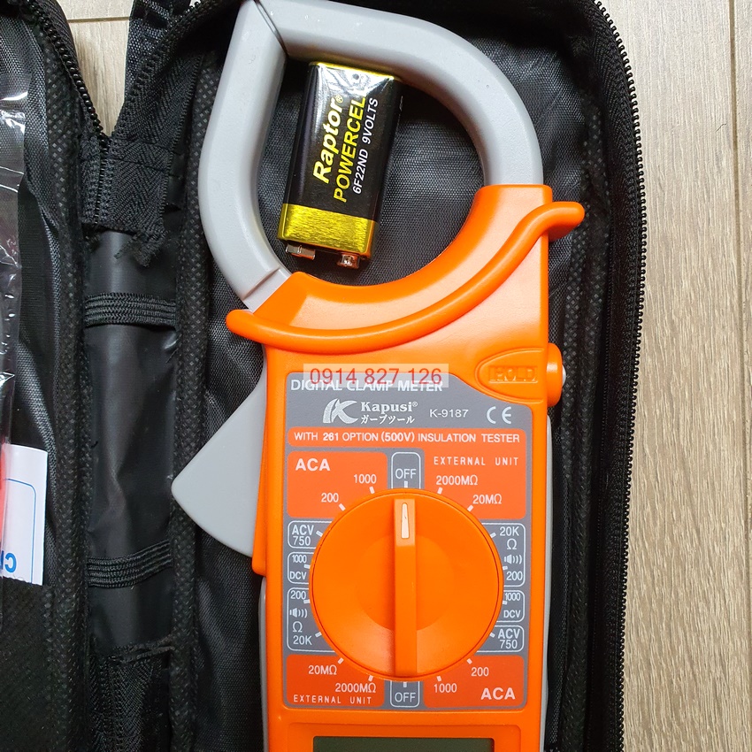 Ampe kềm đo điện hãng Kapusi K-9187 có tặng kèm bút thử điện Kapusi (Kẹp dòng đo điện)