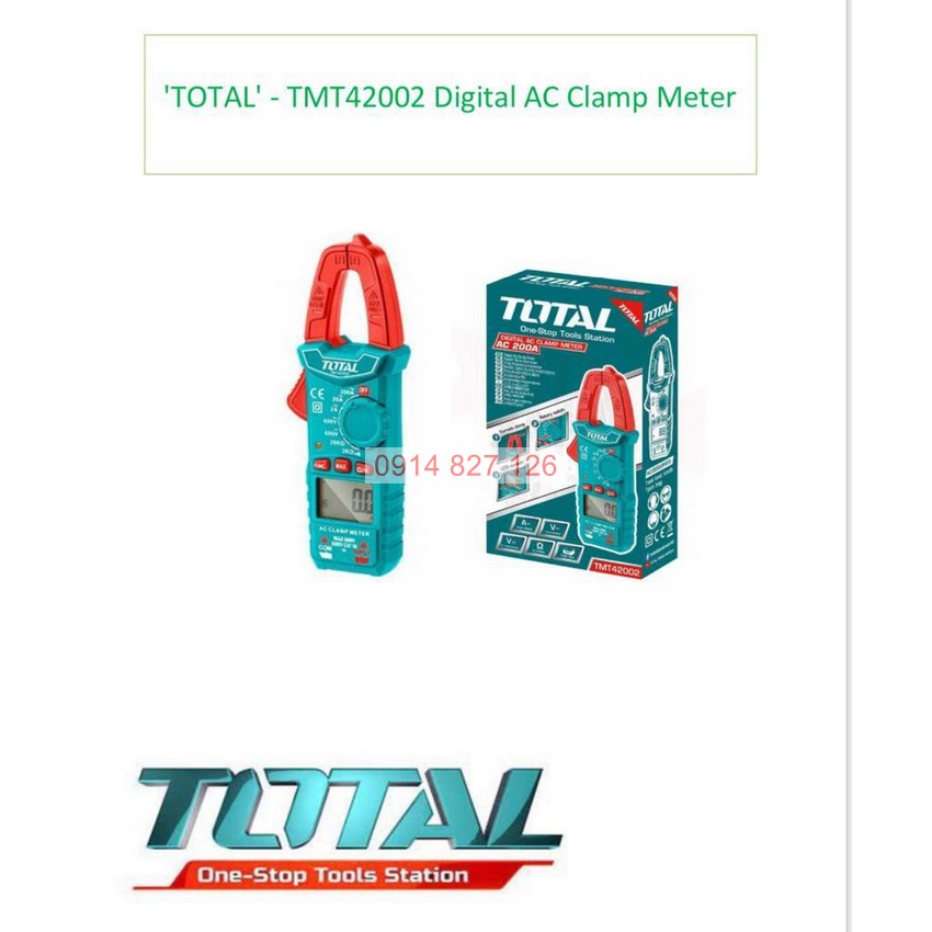 Đồng hồ đo điện ampe kìm AC DC Total TMT42002 đo dòng điện kỹ thuật số 2000 số đếm