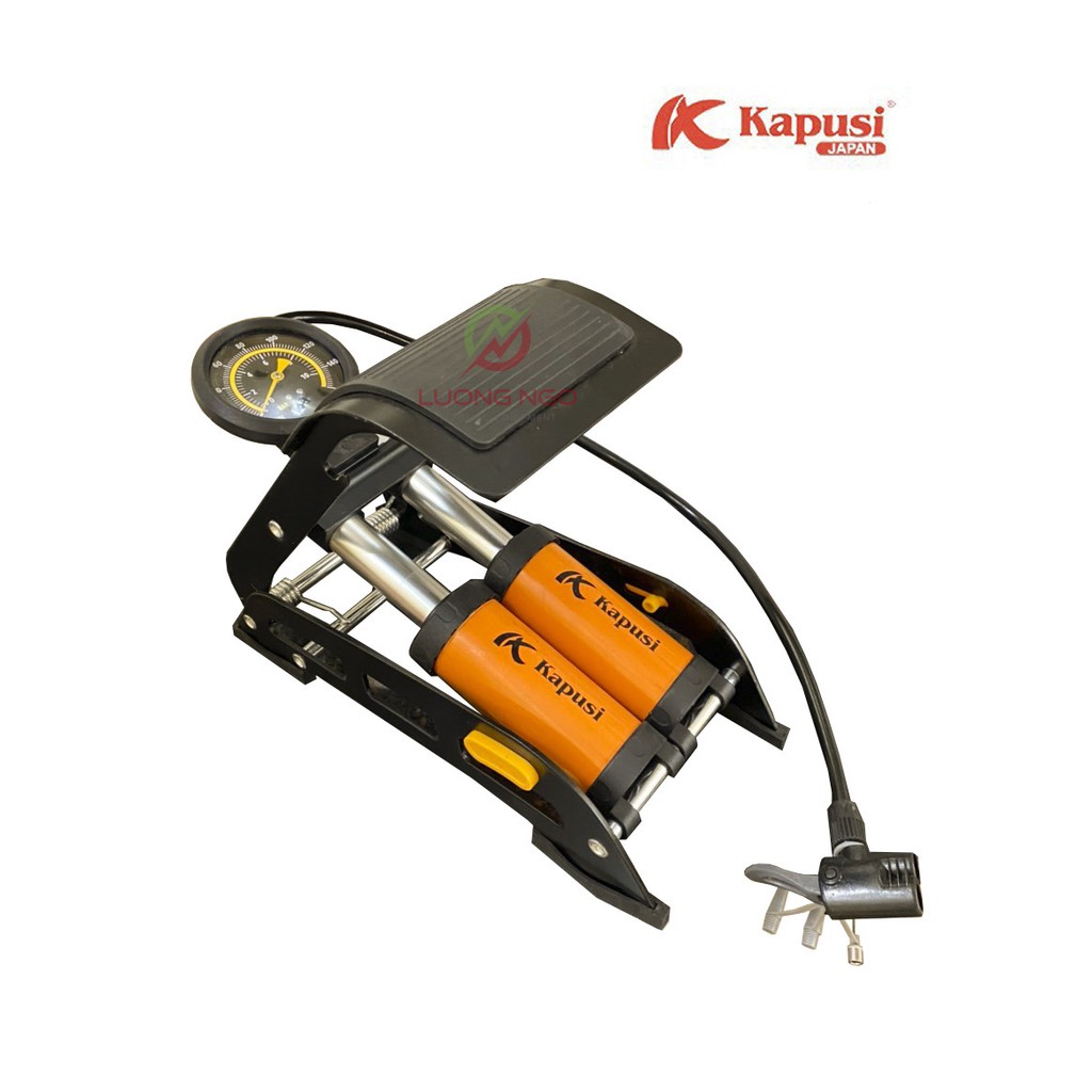 Bơm đạp chân 2 ống nén khí K-3036 KAPUSI 2 Pitton, công suất 15kg/cm3, đa năng