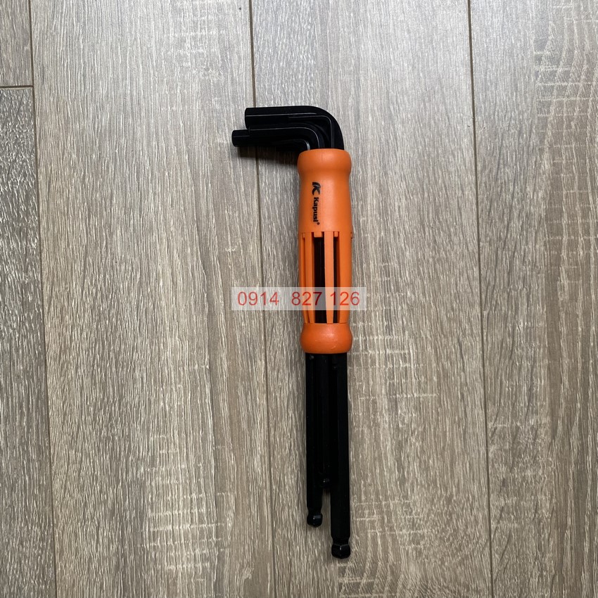 Bộ lục giác bi đen chữ L KAPUSI K-0196 8 chi tiết từ 1.5-10mm