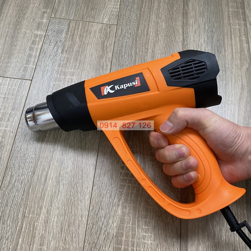 Máy khò nhiệt 2000W KAPUSI Japan, nhựa cao cấp, Đầu nòng inox 304 rất dày
