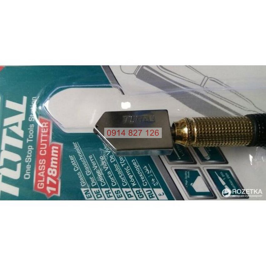 Dao cắt kính TOTAL THT561781 178mm, Bút cắt kính hợp kim cao cấp chống rỉ sét