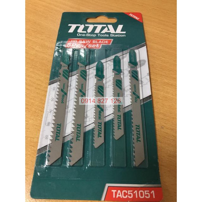 Bộ 5 lưỡi cưa lọng TOTAL TAC51051 chất liệu hợp kim siêu bền, dễ dàng cắt kim loại