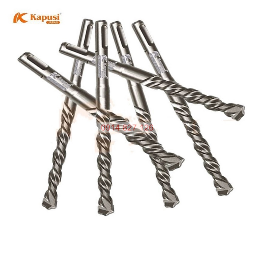 Mũi khoan bê tông 4 cạnh KAPUSI Nhật Bản chiều dài 110mm-160mm, phi từ 6-16mm