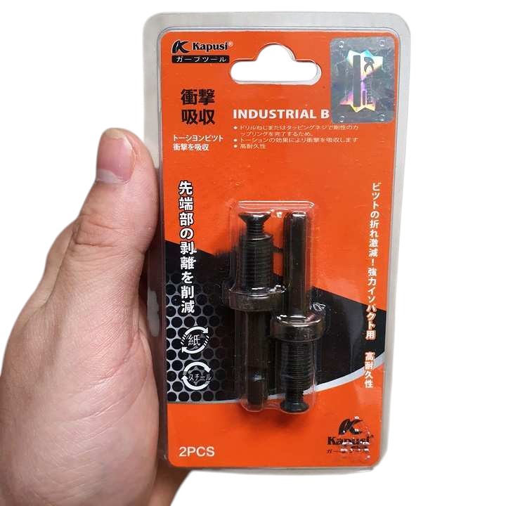 Bộ 2 Đầu Chuyển Bắt Vít Sang Đầu Khoan KAPUSI K-7850 thép cao cấp, Chuôi lục giác 6.35mm, ren 9.5mm, Bh 12 tháng